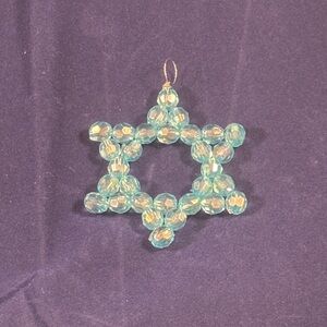 Blue Beaded Star Of David Ornament